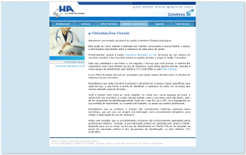 Print screen do site do Hospital Aliança